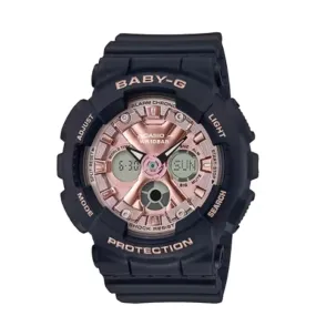 Casio Baby-G Black and Pink Analog-Digital Ladies Watch BA-130-1A4DR