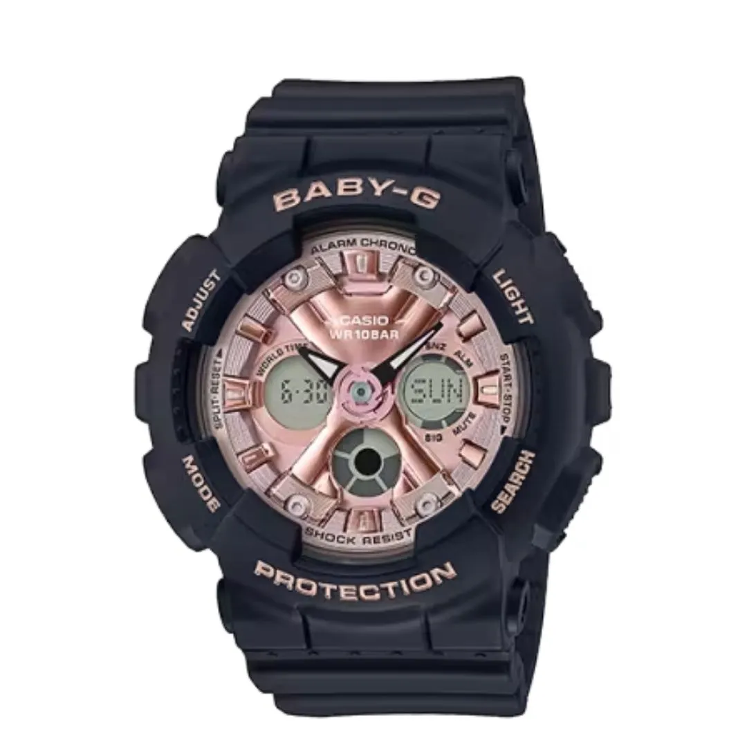 Casio Baby-G Black and Pink Analog-Digital Ladies Watch BA-130-1A4DR