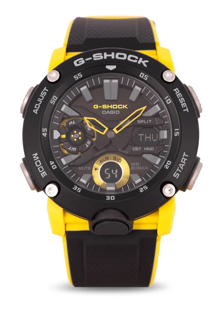 Casio G-shock GA-2000-1A9 Digital Analog Rubber Strap Watch for Men