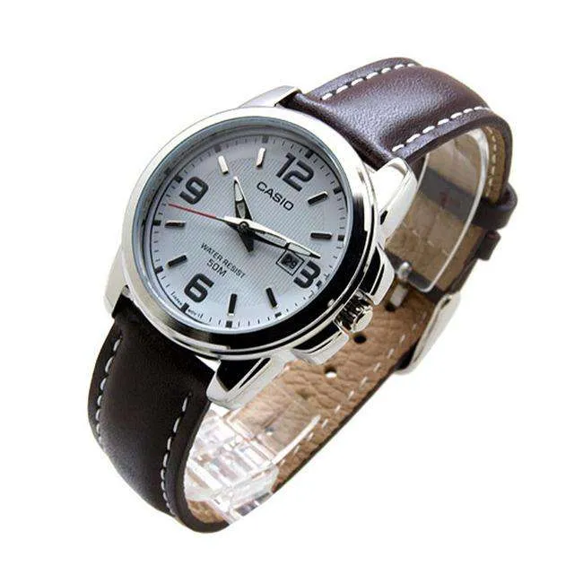 Casio LTP-1314L-7AVDF Brown Leather Strap Watch for Women