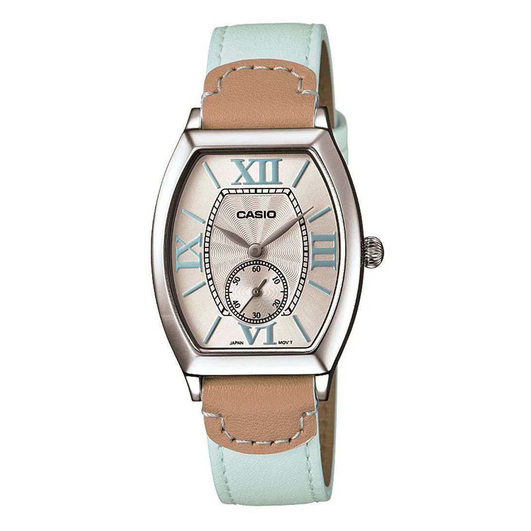 Casio LTP-E114L-2ADF Light Blue Leather Strap Watch for Women