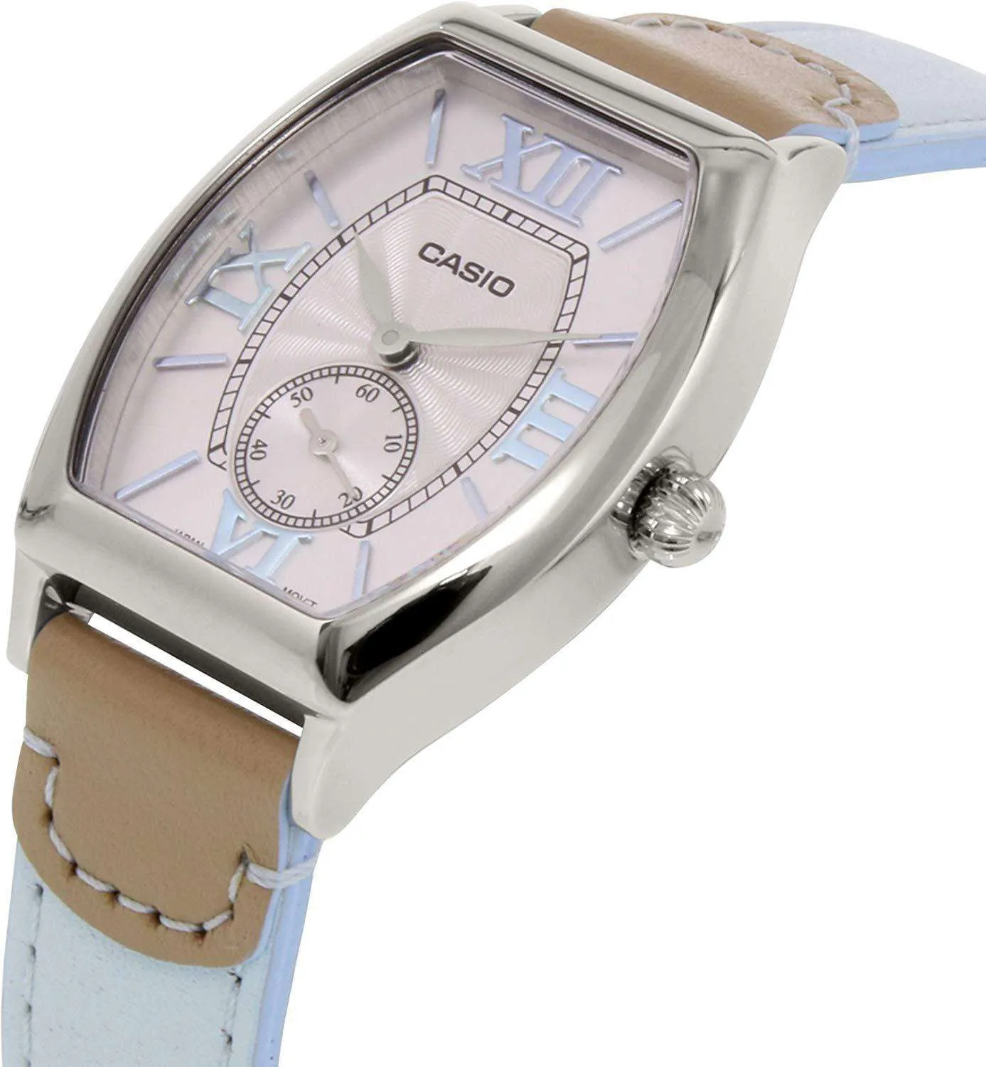 Casio LTP-E114L-2ADF Light Blue Leather Strap Watch for Women