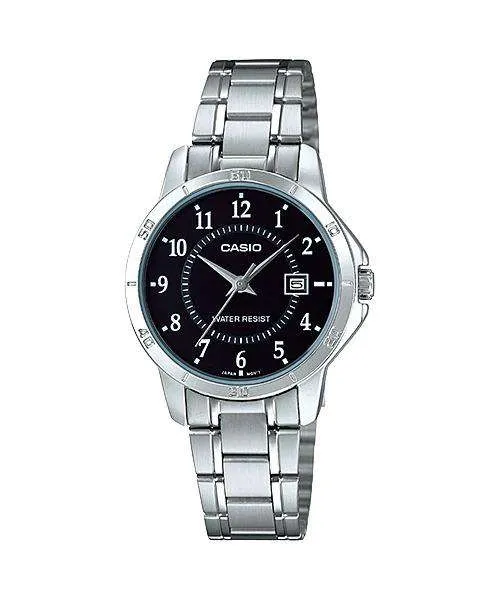 Casio LTP-V004D-1B Silver Stainless Steel Strap Watch for Women