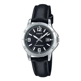 Casio LTP-V004L-1B Black Leather Watch for Women