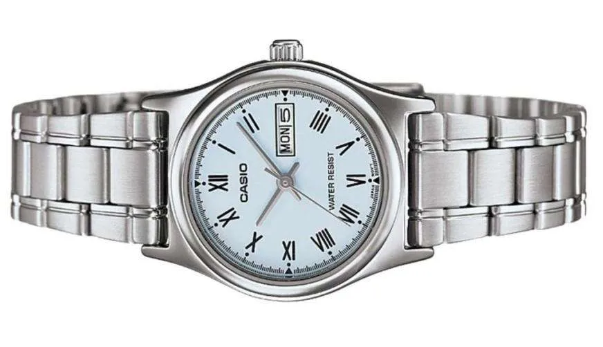 Casio LTP-V006D-2B Silver Stainless Steel Strap Watch for Women