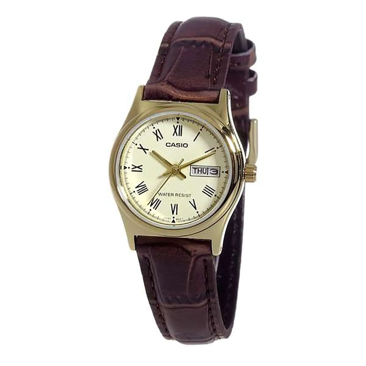 Casio LTP-V006GL-9B Brown Leather Strap Watch for Women