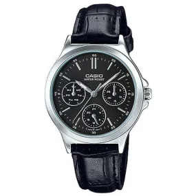 Casio LTP-V300L-1A Black Leather Strap Watch for Men and Women