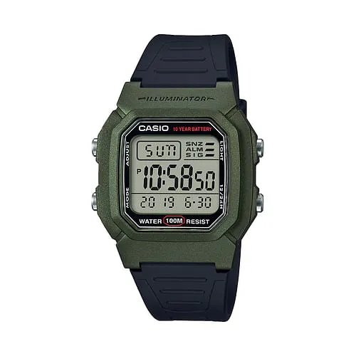 Casio Men's Dual Time Digital Olive/Black Watch