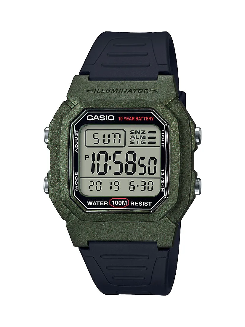 Casio Men's Dual Time Digital Olive/Black Watch