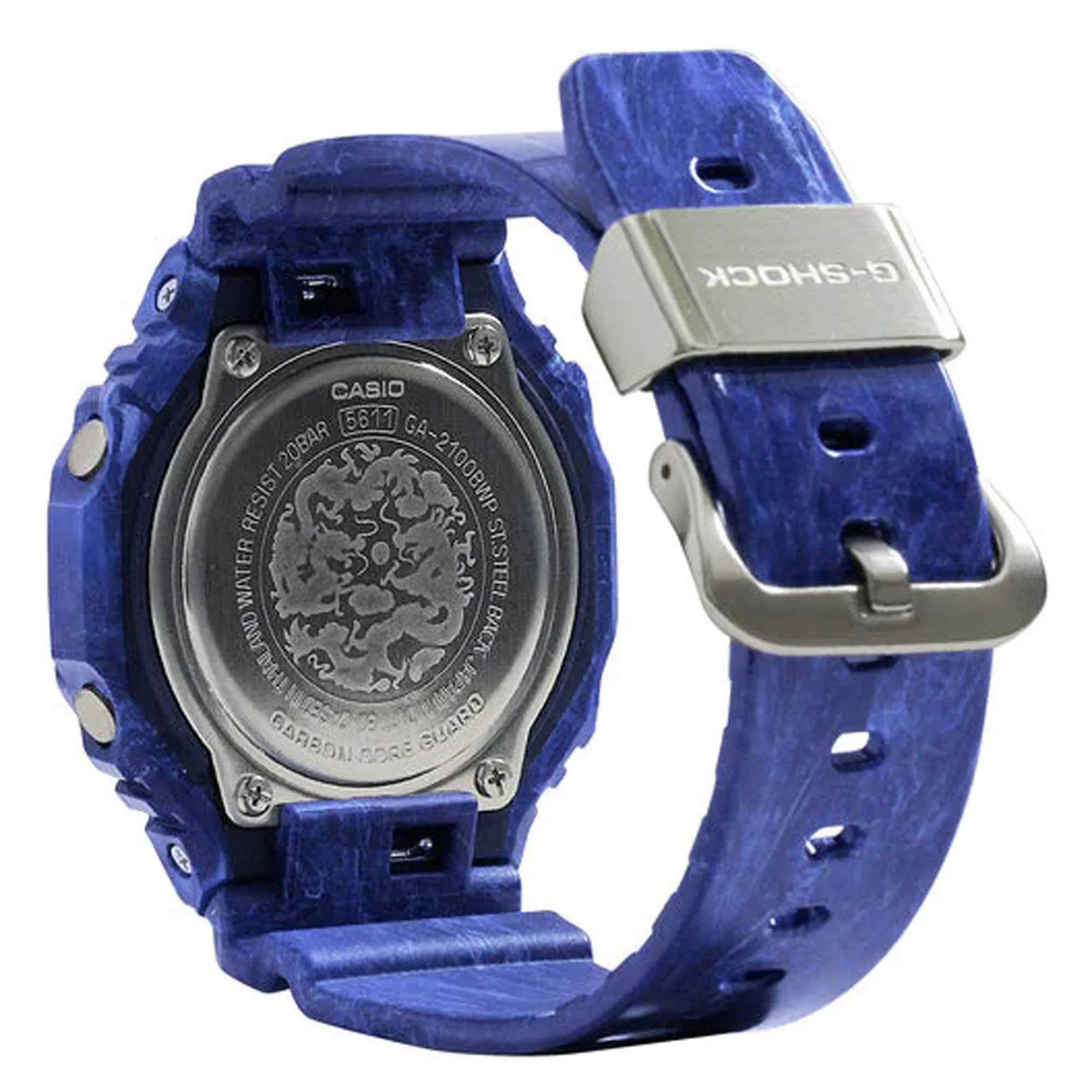 Casio Men's Quartz Watch - G-Shock White Ana-Digi Dial Blue Resin Strap | GA2100BWP-2A