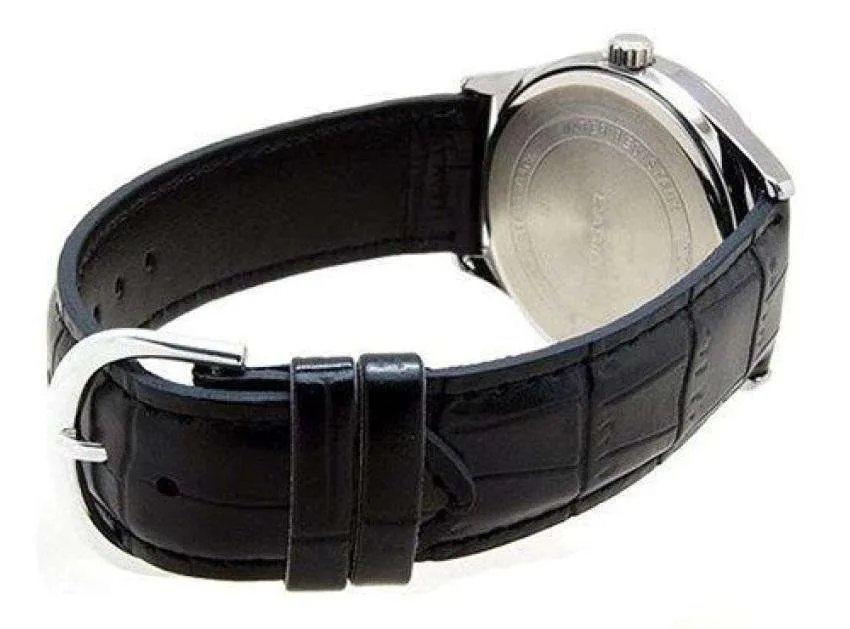 Casio MTP-V006L-1B Black Leather Watch for Men