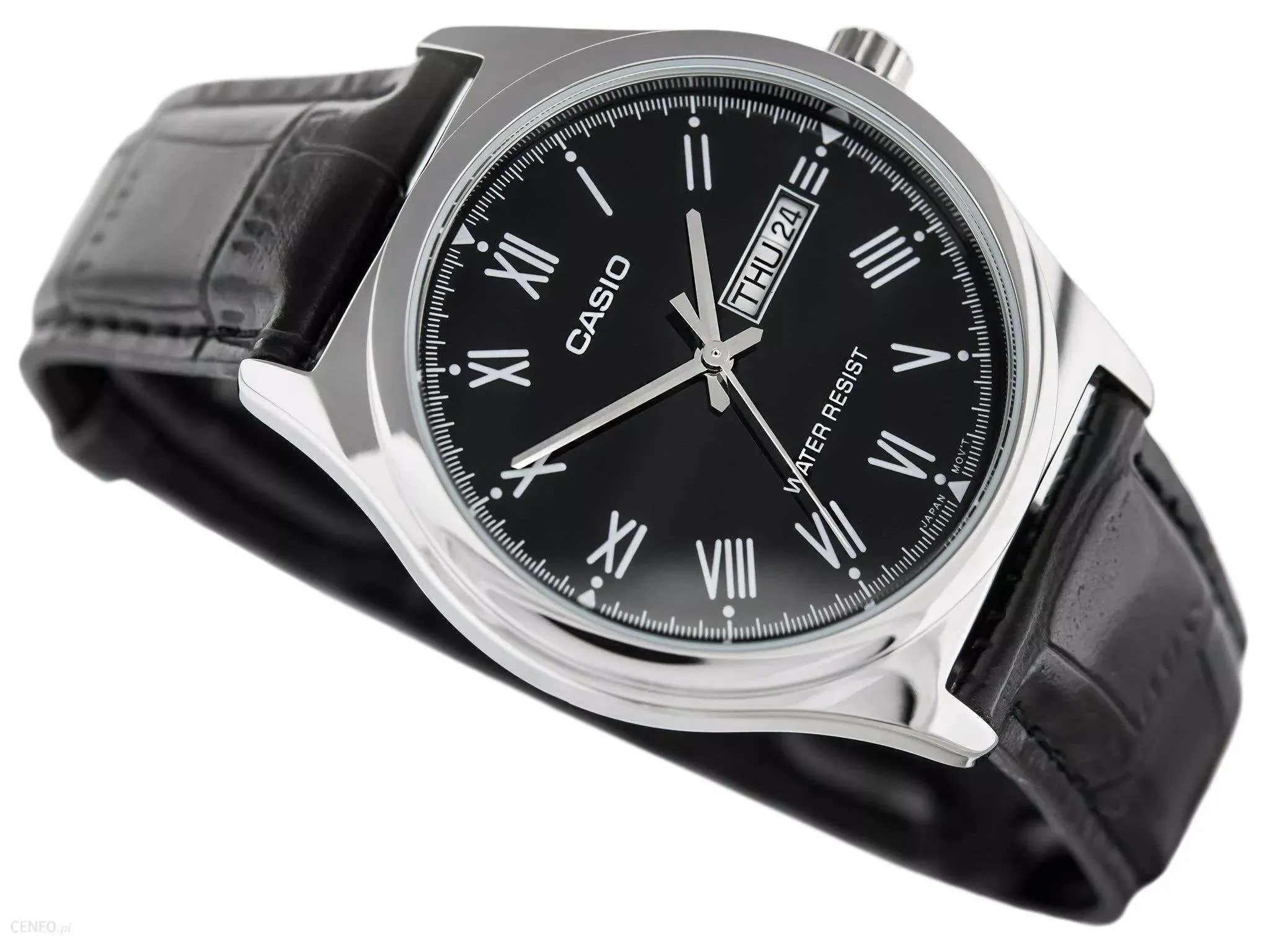 Casio MTP-V006L-1B Black Leather Watch for Men