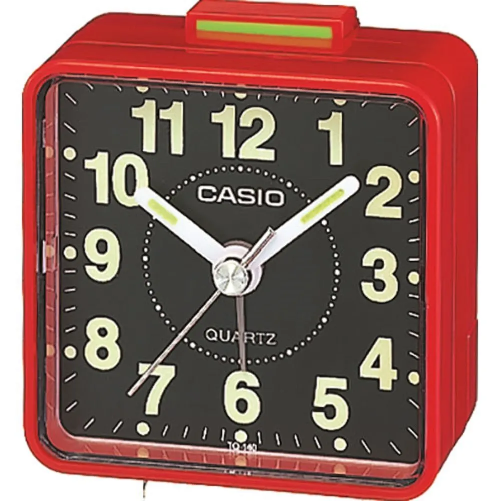 Casio TQ140 Travel Alarm Clock - Red