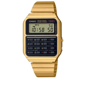 Casio Vintage Series Calculator Digital Watch - Gold