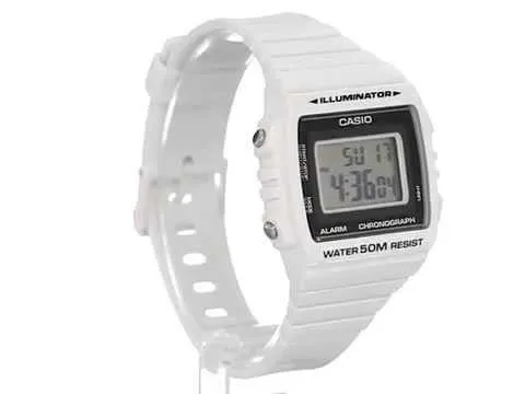 Casio W-215H-7A White Resin Strap Watch For Men and Women