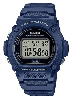 Casio W-219H-2A Blue Resin Strap Watch for Men