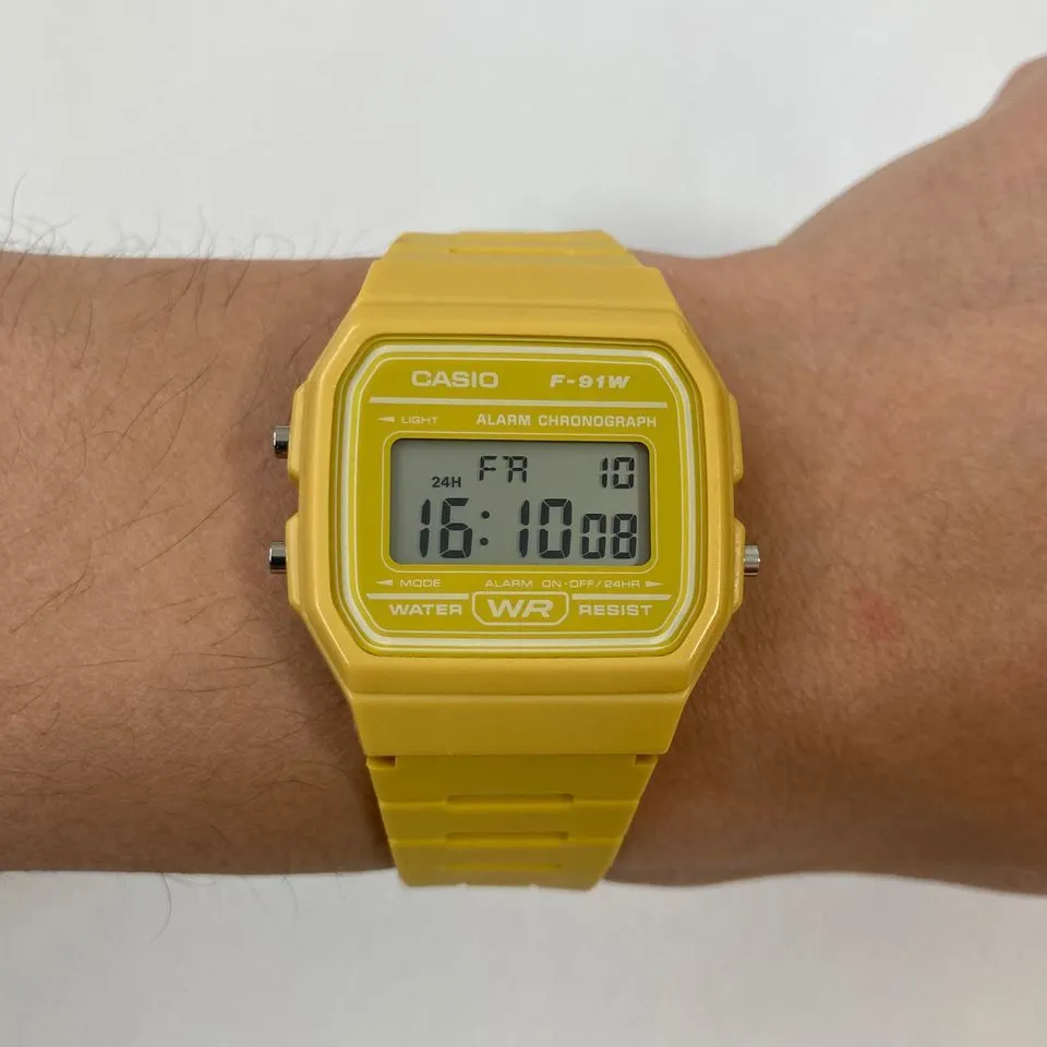 Casio Watch Classic Sports Digital Yellow F-91WC-9ADF