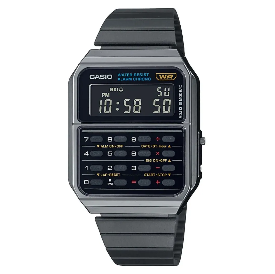 Casio Watch Vintage Data Bank Calculator Black CA-500WEGG-1BDF