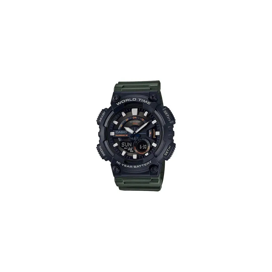 CASIO Youth Combination Analog-Digital Black Dial Men's Watch #AEQ-110W-3AVDF