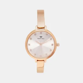 Charming Rose Gold Analog Women Stainless Steel Watch 9004T-M3307