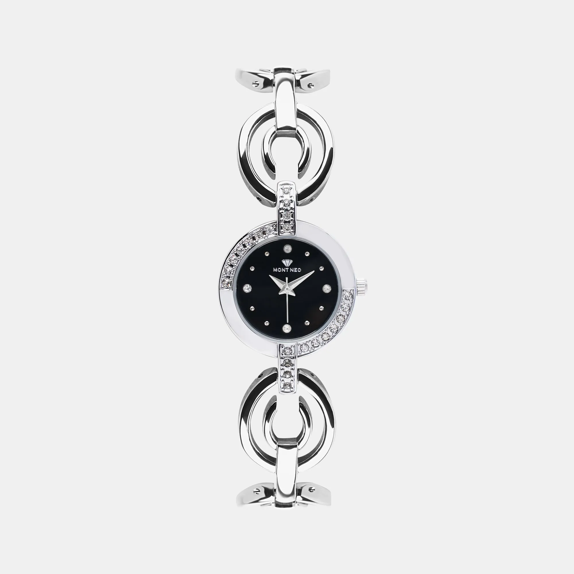 Chic Black Analog Women Stainless Steel Watch 6303T-M1104