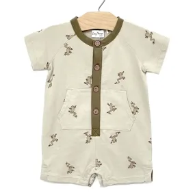 City Mouse Frog Short Henley Romper (0-3 months)