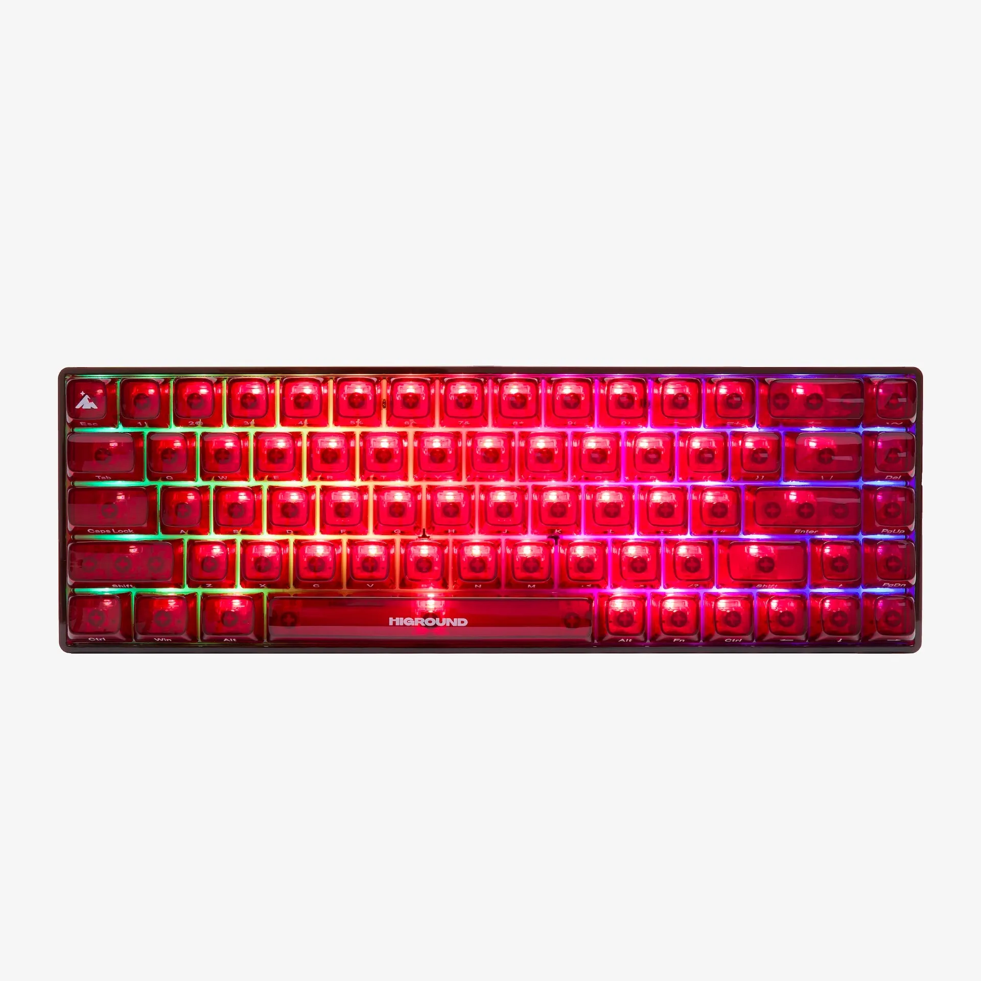 CLEAR RUBY Base 65 Keyboard (White Flame Switch)