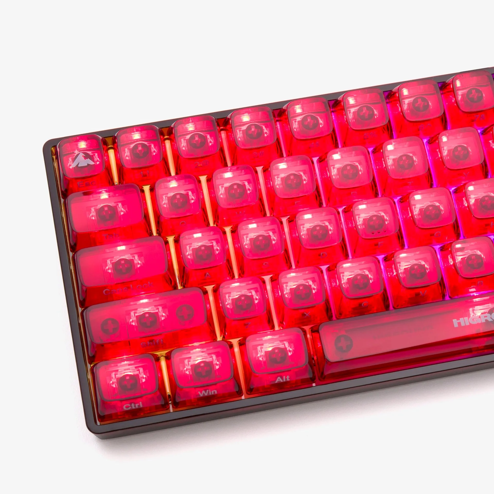 CLEAR RUBY Base 65 Keyboard (White Flame Switch)