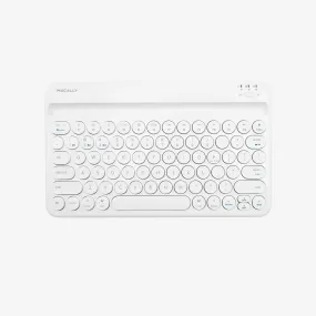 Compact Bluetooth Keyboard for Mac with iPhone or iPad Holder (White)