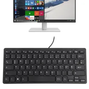 Compact German Mini Wired Keyboard with Ultra-thin Design