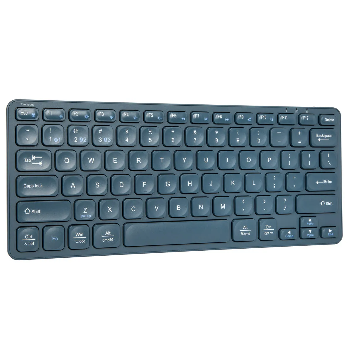 Compact Multi-Device Bluetooth® Antimicrobial Keyboard (Blue)