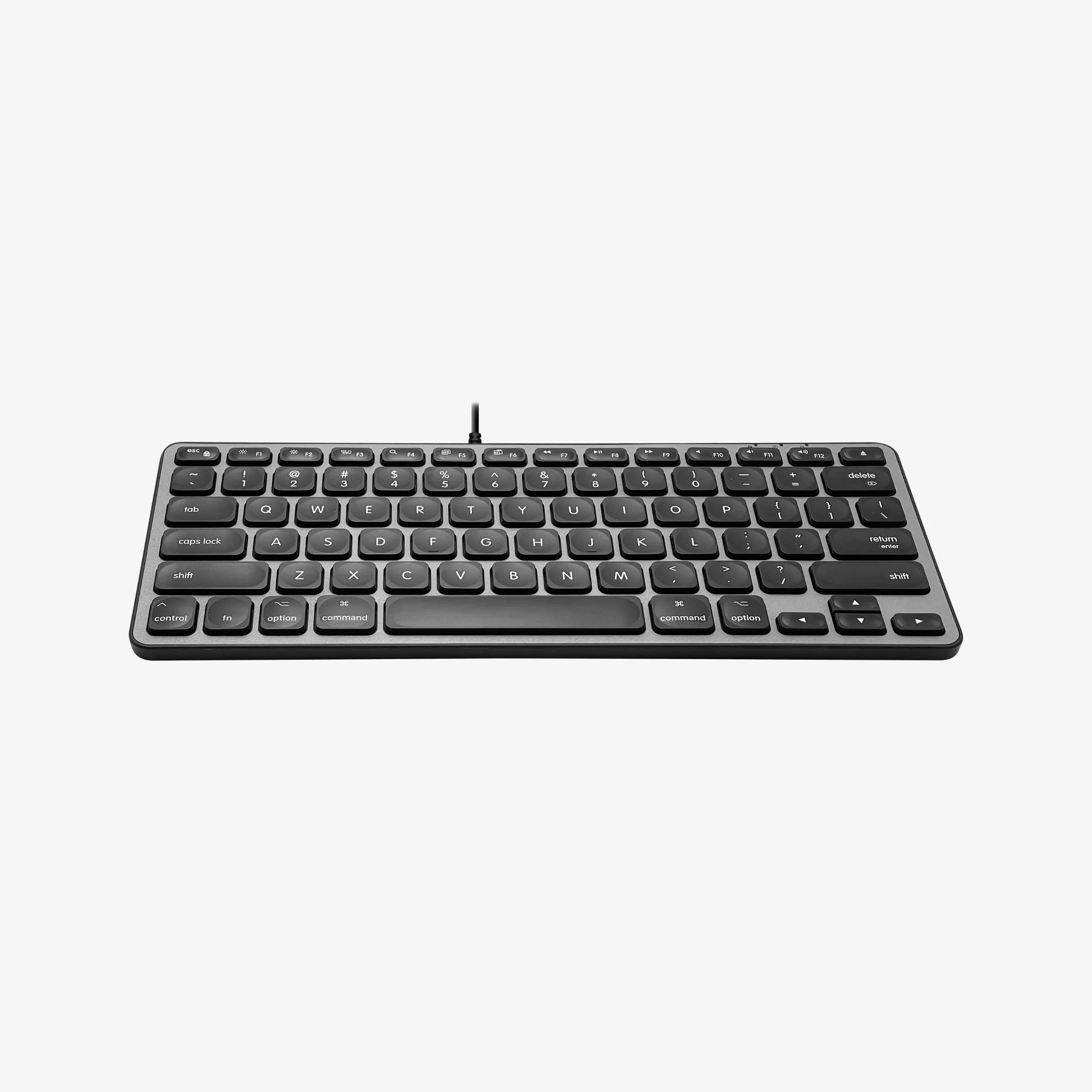 Compact Wired Keyboard with USB hub ports & Dual USB C / A