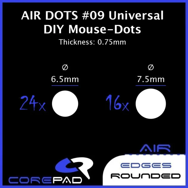 Corepad Skatez AIR Mouse Feet - #09 Universal DIY Dots