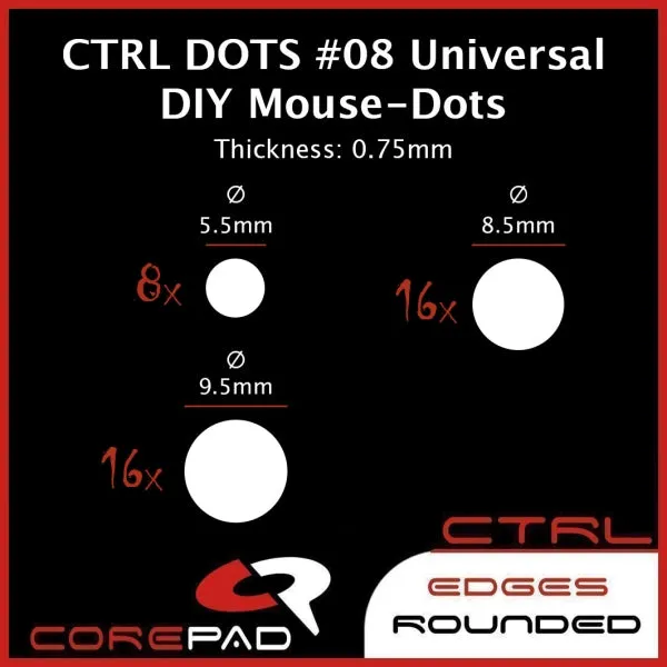 Corepad Skatez CTRL Mouse Feet - #08 Universal DIY Dots