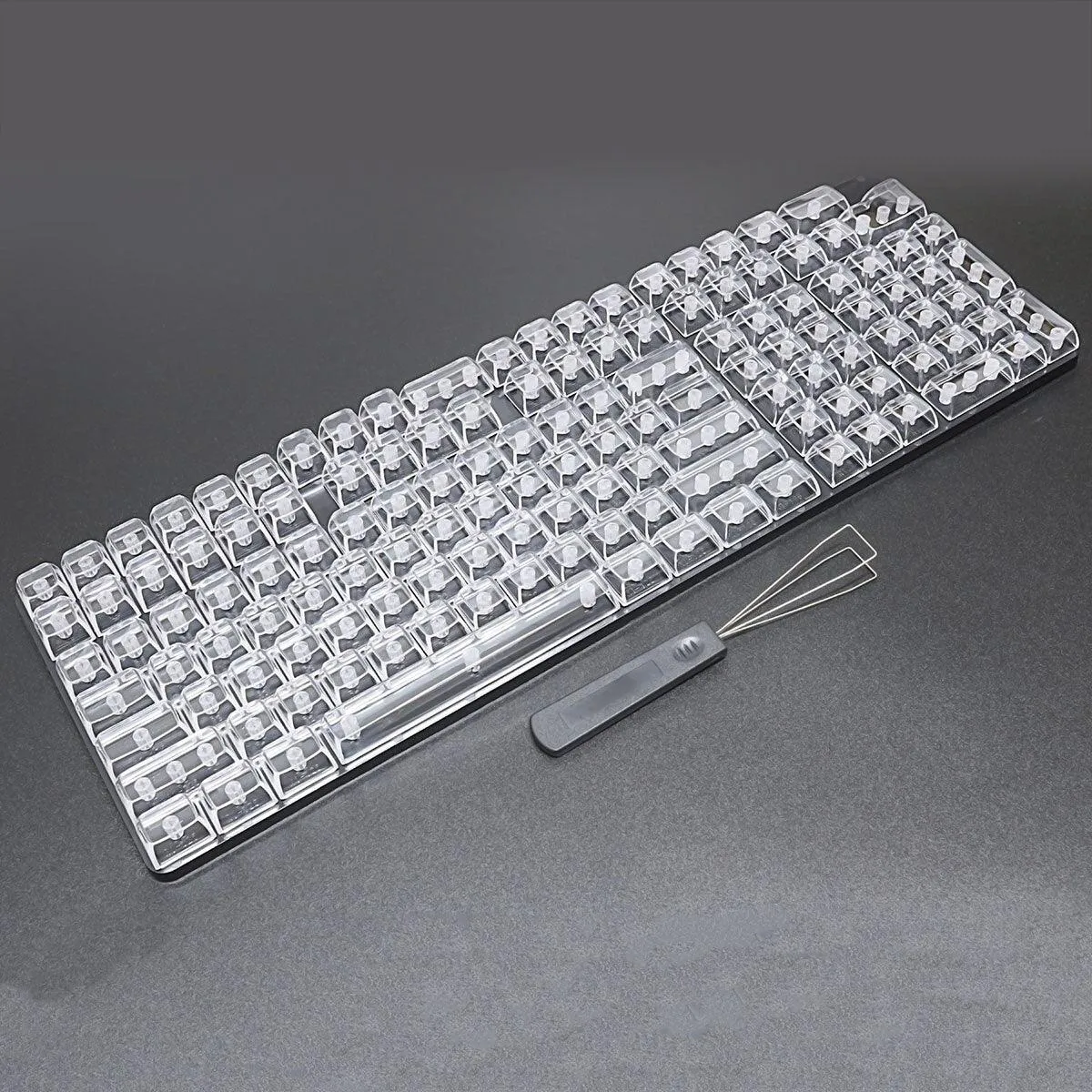 Crystal Clear Custom Keycap Set for MX Mechanical Keyboards - 132 Keys for Personalization