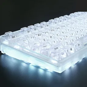 Crystal Clear Custom Keycap Set for MX Mechanical Keyboards - 132 Keys for Personalization