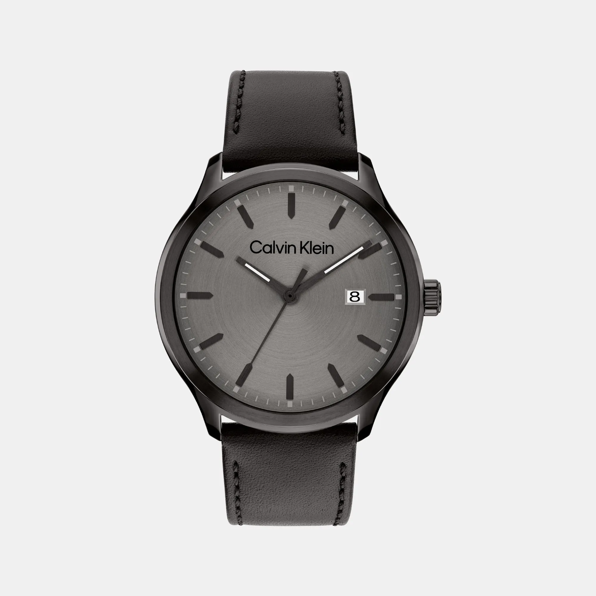 Define Men Grey Analog Leather Watch 25200355