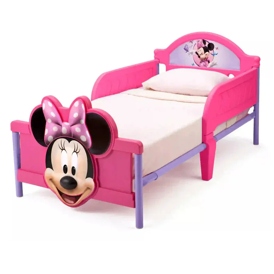 Delta Children - Minnie Mouse Plastic 3d Footboard Toddler Bed W/ Guardrail