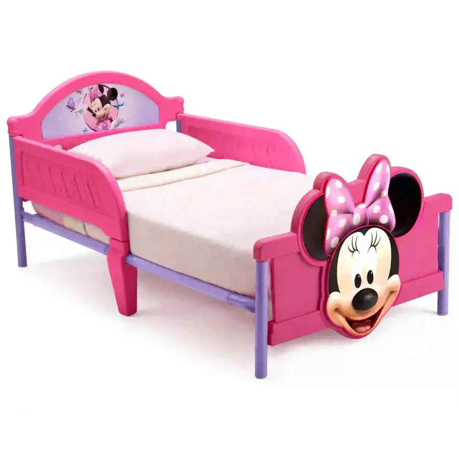 Delta Children - Minnie Mouse Plastic 3d Footboard Toddler Bed W/ Guardrail