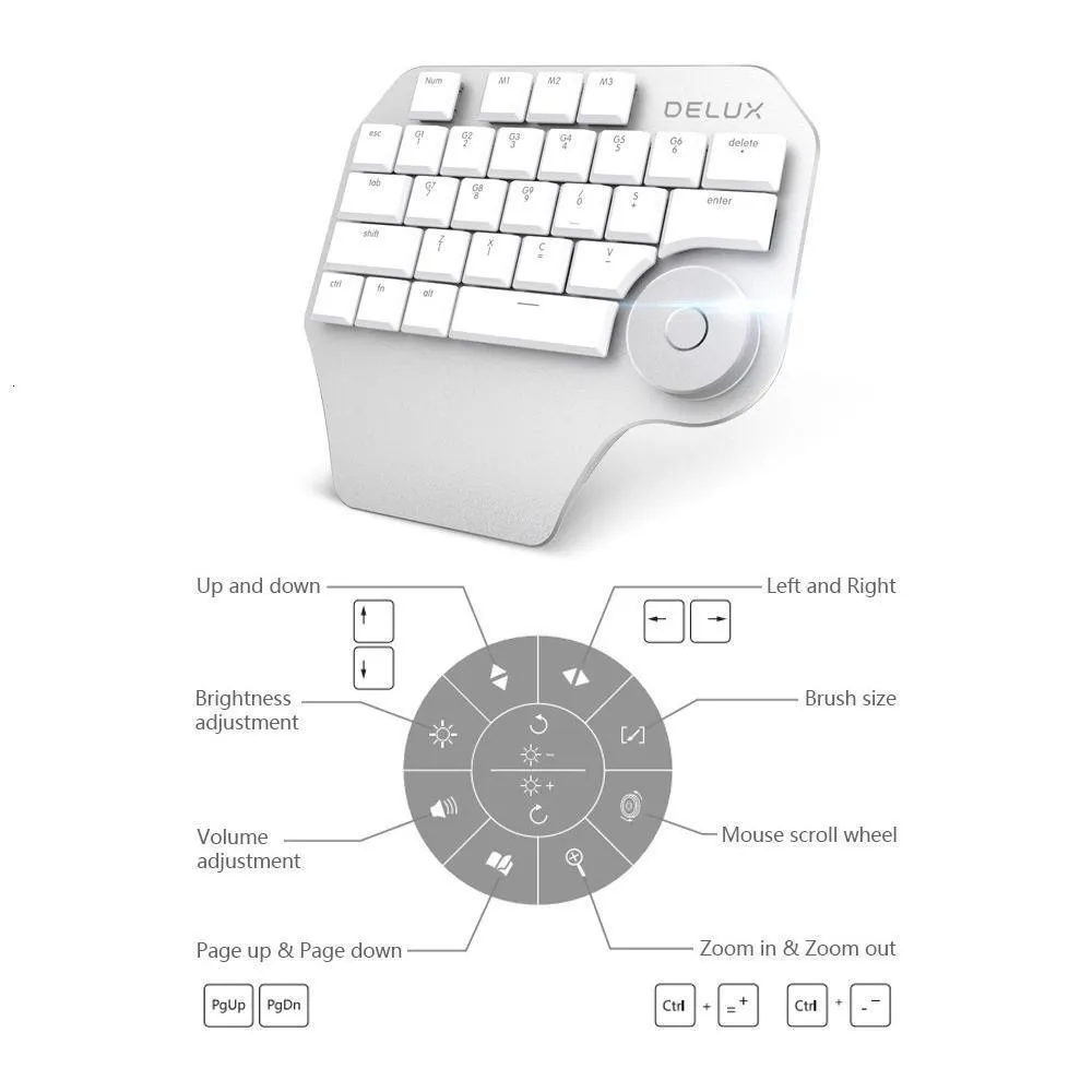 Delux T11 Mini Keyboard With Smart Dial: Mechanical Keyboard with Customisable Keys, Ideal for Creators and Gamers