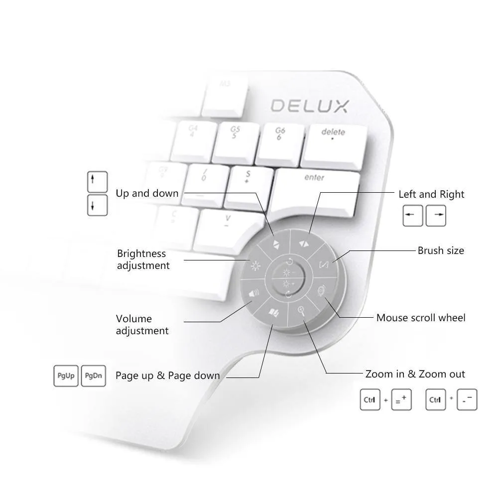 Delux T11 Mini Keyboard With Smart Dial: Mechanical Keyboard with Customisable Keys, Ideal for Creators and Gamers