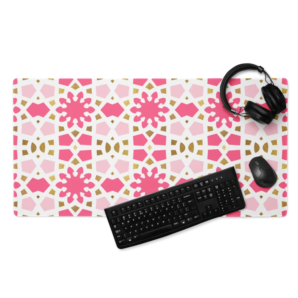 Desk Mat - Geometric Arabesque in Pinks