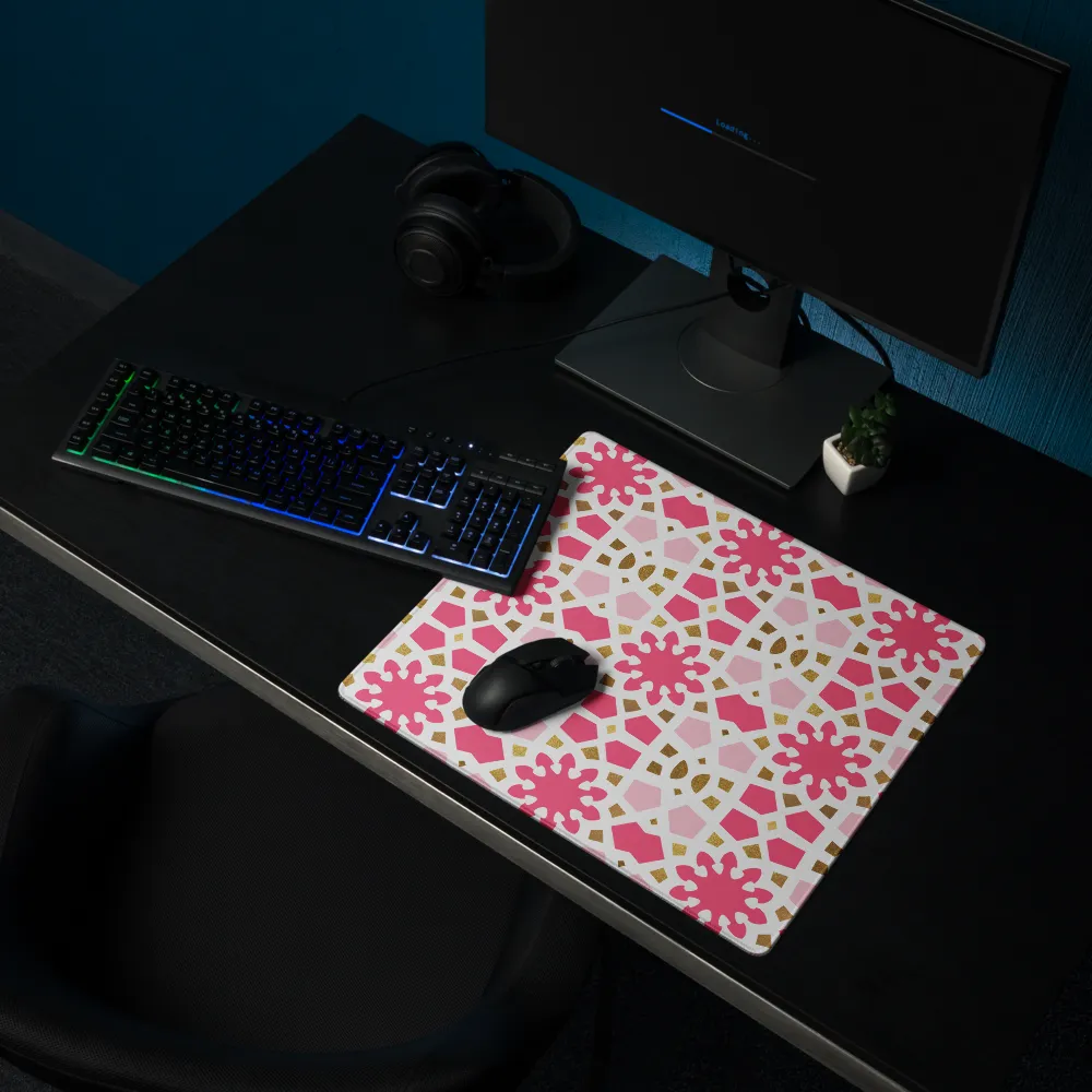 Desk Mat - Geometric Arabesque in Pinks