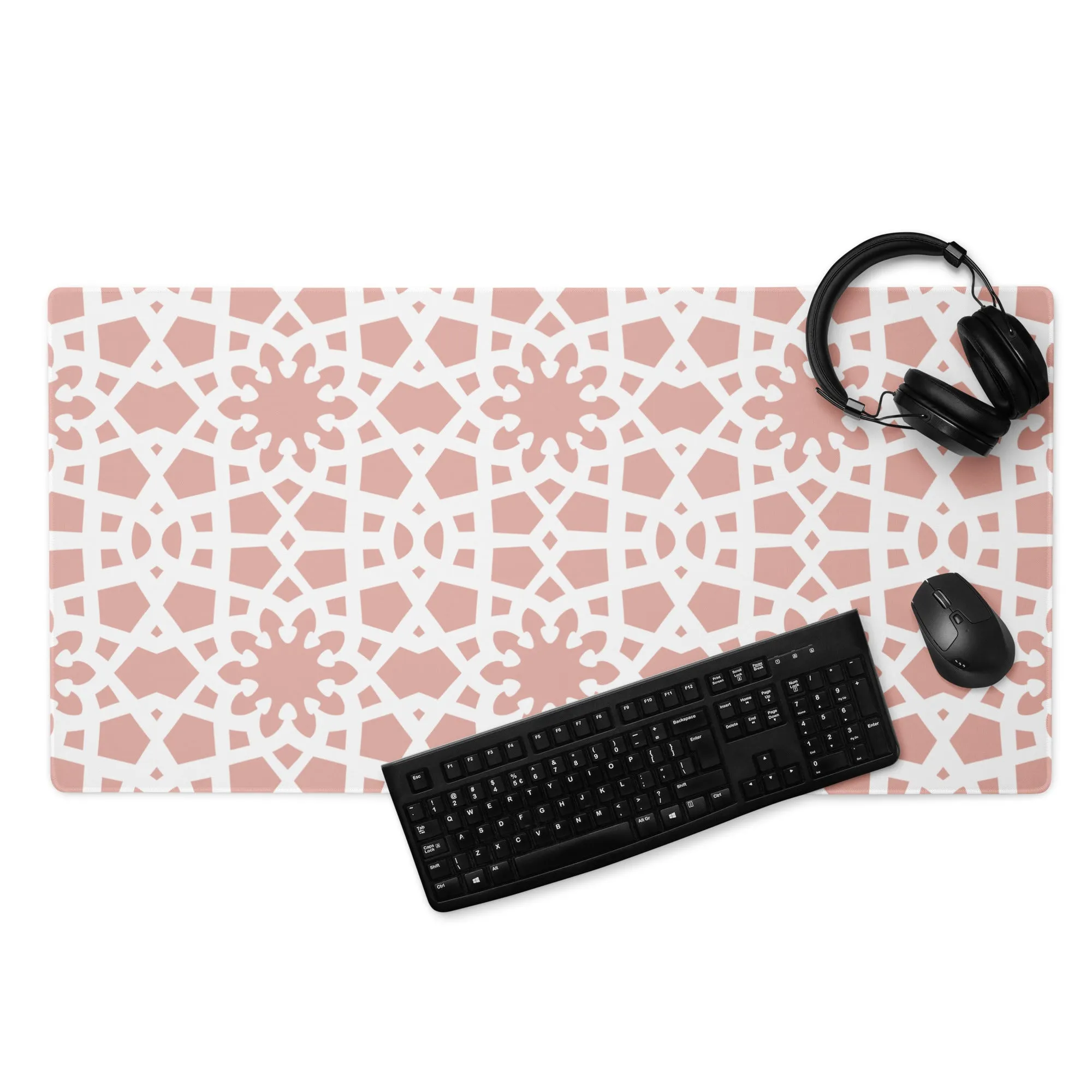 Desk Pad - Geometric Arabesque Pink