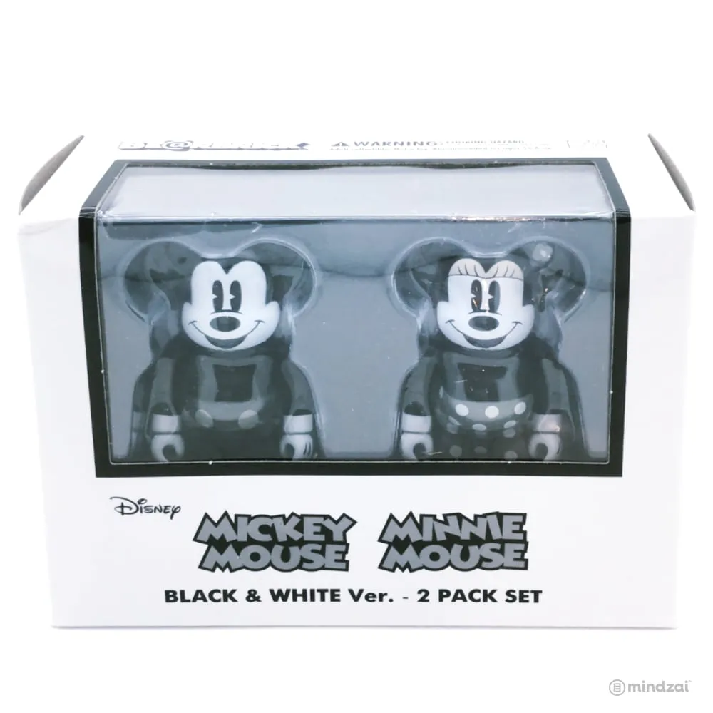 Disney Mickey Mouse and Minnie Mouse Black & White Ver. 2-Pack 100% Bearbrick