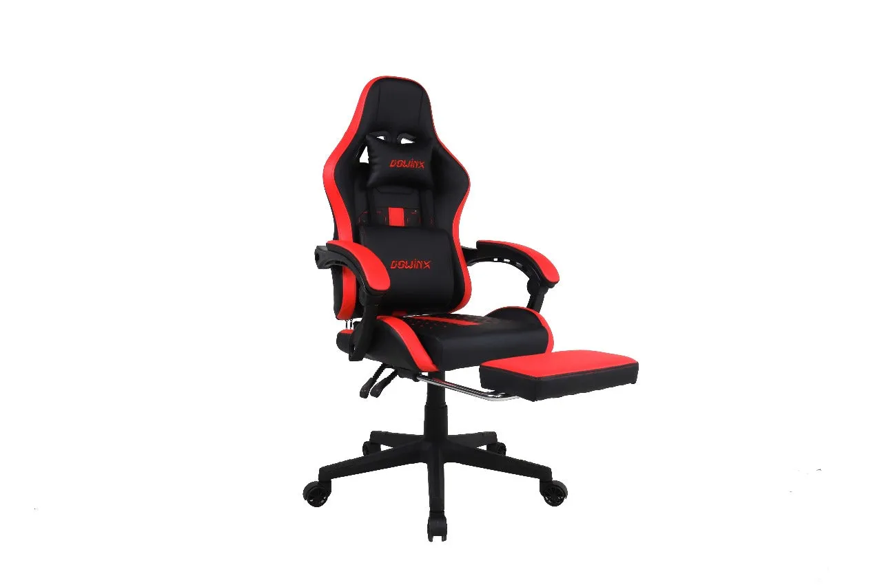 Dowinx Computer Gaming Office Chair | Adjustable Headrest | Massage Function for Waist Cushion | Supports up to 150KGS | PVC leather | steel frame