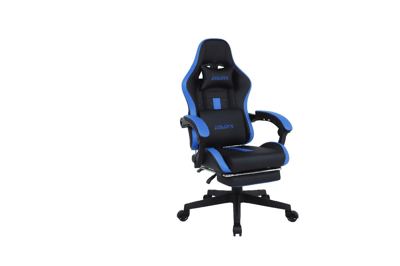 Dowinx Computer Gaming Office Chair | Adjustable Headrest | Massage Function for Waist Cushion | Supports up to 150KGS | PVC leather | steel frame