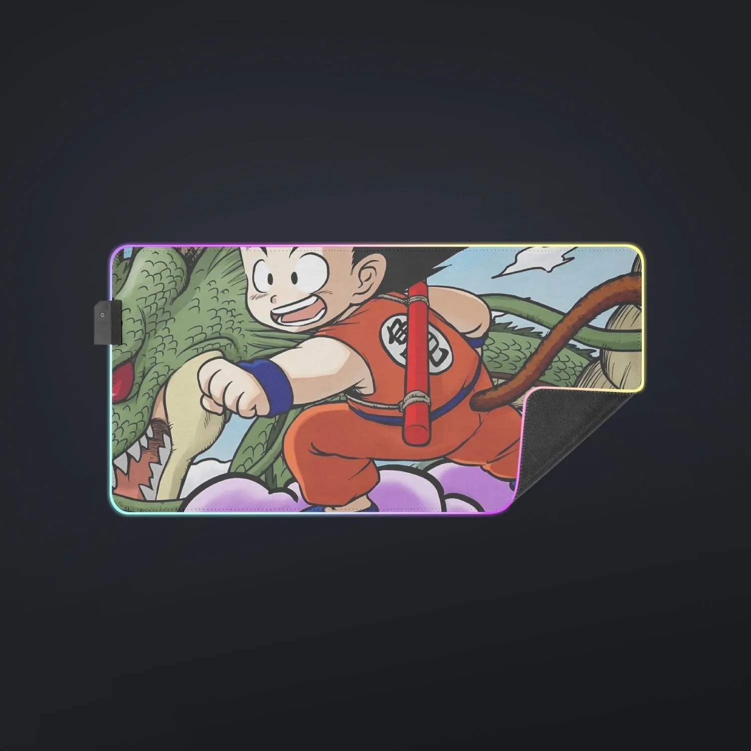 Dragon Ball  Kid Goku Flying With Shenron cool  LED Mouse Pad