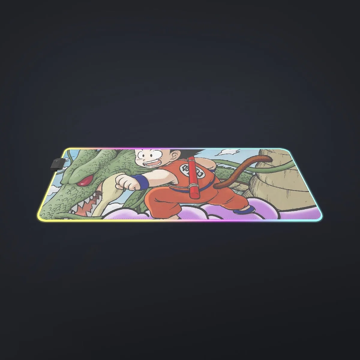 Dragon Ball  Kid Goku Flying With Shenron cool  LED Mouse Pad