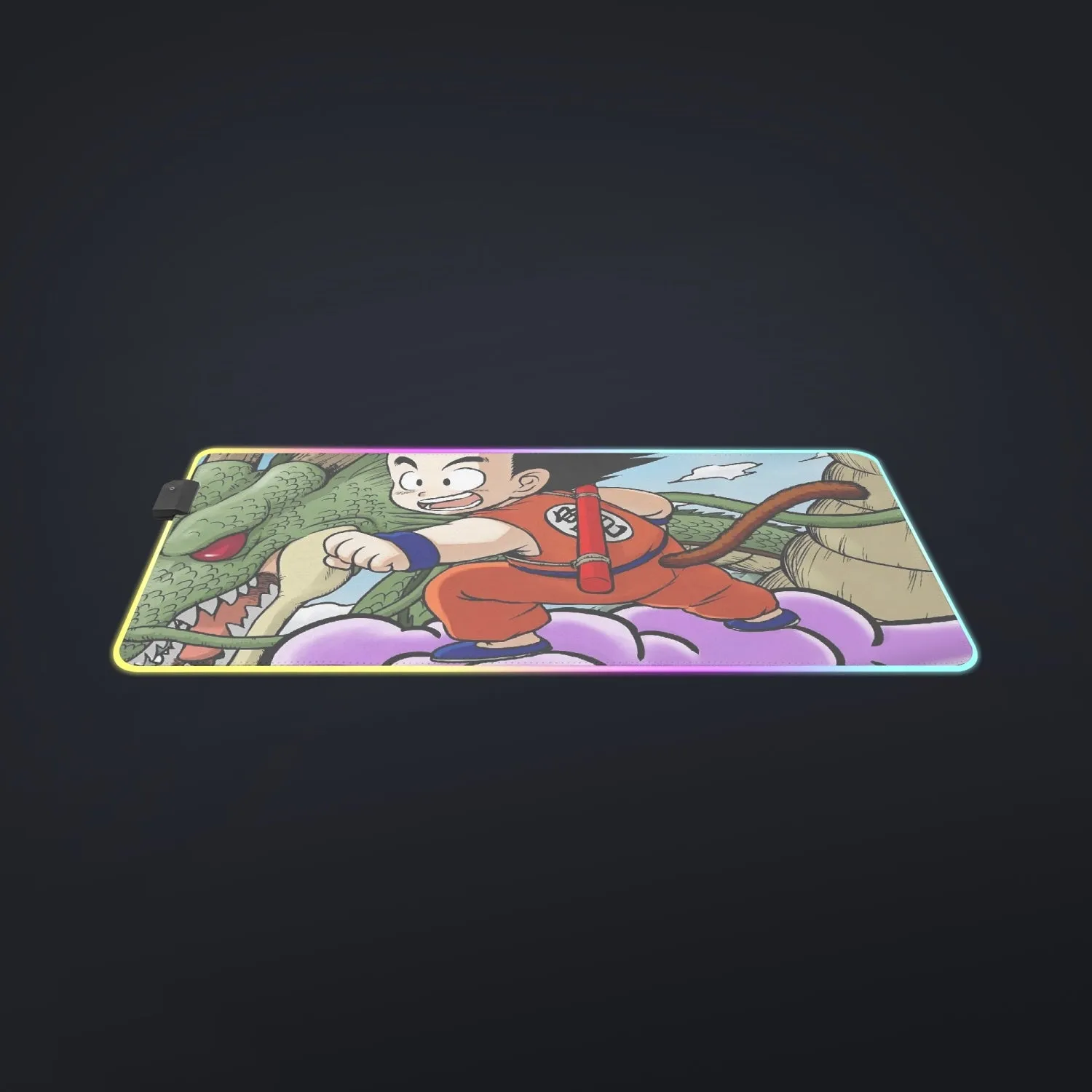 Dragon Ball  Kid Goku Flying With Shenron cool  LED Mouse Pad